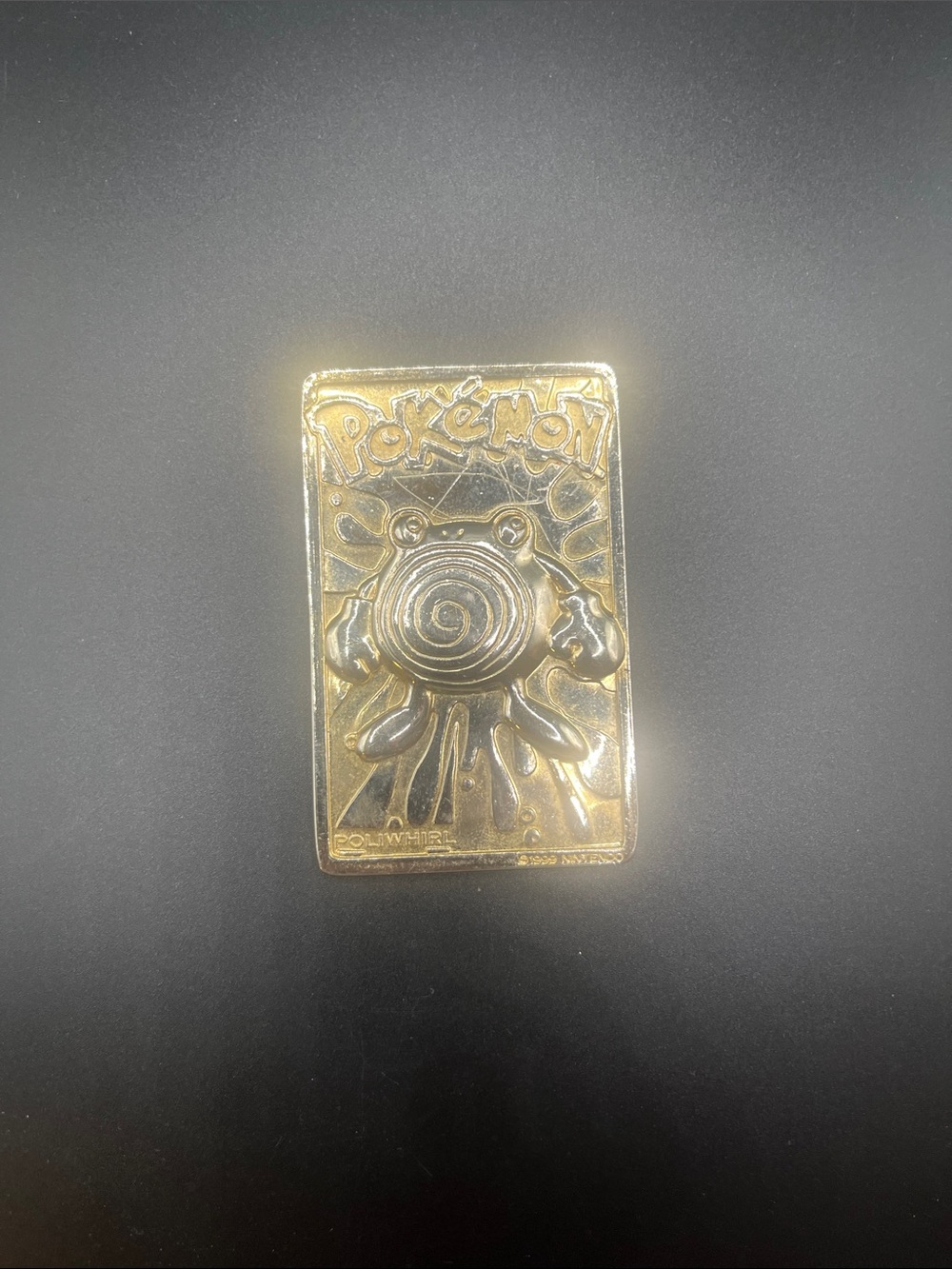 1999 Burger King Pokémon Gold plated Poliwhirl Metal Card